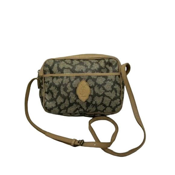 Yves Saint Laurent (Vintage) Coated Canvas Crossbody Bag*YSL Lined Inside! - Picture 1 of 15
